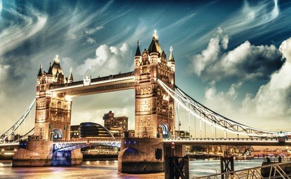 london. majesty of tower bridge on a beautiful evening.