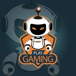 an awesome robot esport logo for your team, the robot warrior head with colorful geometry doodle zentangle vector illustration cartoon concept.