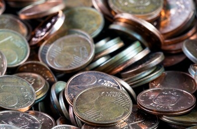 coins background. euro coins. cent coins. euro cents