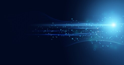 abstract technology hi tech background concept speed movement motion blur moving fast in the light for template design dark blue .vector illustration