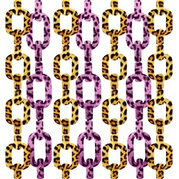 
illustration with chains, leopard print, fashion.