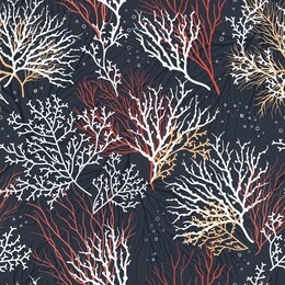 beautiful hand drawn corals seamless pattern, underwater background, great for textiles, banner, wallpapers, wrapping - vector design