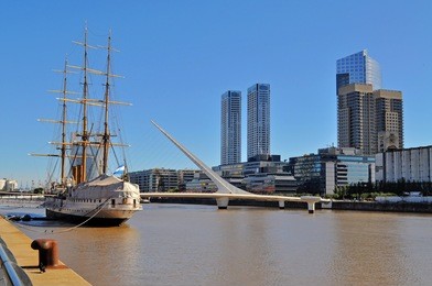 woman's bridge in puerto madero. buenos aires. argentina