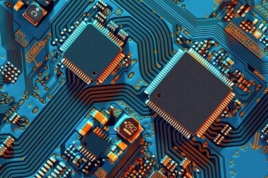 electronic circuit board close up.