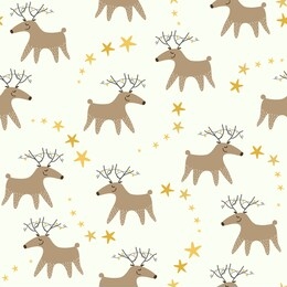 seamless cute pattern  with deer christmas and stars . creative kids texture for fabric, wrapping, textile, wallpaper, apparel. scandinavian style. vector illustration.