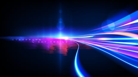 vector art of dynamic light motion, light trail, high speed effect, traffic motion. light motion effect, slow shutter of traffic, cyberpunk neon.