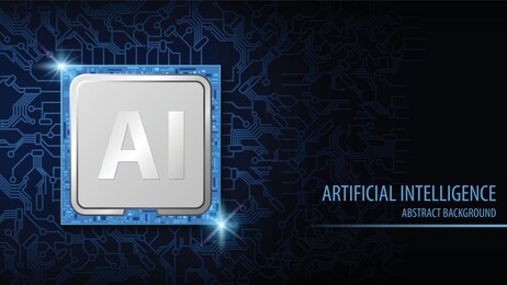 artificial intelligence (ai) abstract background, cpu chip electronic, vector illustration