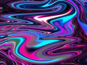 abstract neon color holographic background of resemble melting oil color painting causing an illusion.
