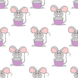 vector pattern drawn by hand. mouse pattern. the print is perfect for baby fabrics, clothes, diapers, pillows, book illustrations, for postcards, wrapping paper.