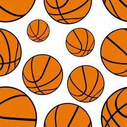seamless pattern with basketball ball.