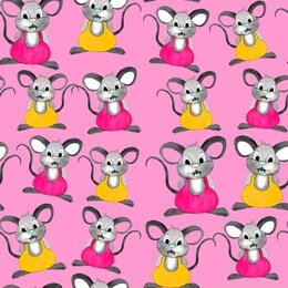 watercolor pattern mouse. great for baby fabrics, book illustrations, wrapping paper, cards, wallpapers.