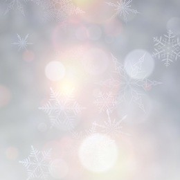vibrant defocused background. bright bokeh with snowflakes. vector illustration. 