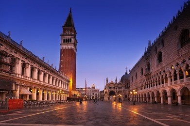 san marco square after sunset. venice, italy 
