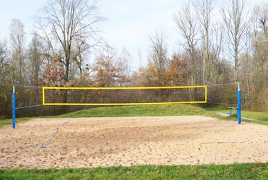 beach volleyball field in plain nature