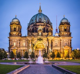 berlin cathedral in berlin, germany. the church's formation dates back to 1451.