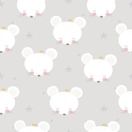 cute mouse flat hand drawn vector illustration. mouse cartoon animal character seamless pattern. little mouse in scandinavian style