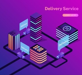 stylish modern isometric vector delivery service illustration. 