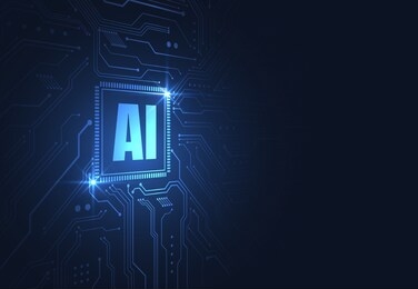 artificial intelligence chipset on circuit board in futuristic concept technology artwork for web, banner, card, cover. vector illustration