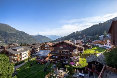 zermatt, switzerland, the famous ski resort town in the swiss alps at the base of the matterhorn. 
