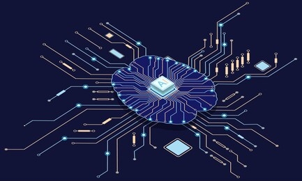the artificial intelligence microprocessor on the circuit board. ai.