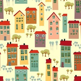 seamless pattern with houses