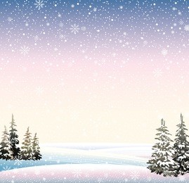 vector of winter snowy landscape with forest.