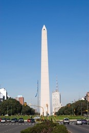 the obelisk a major touristic destination in buenos aires, argentina