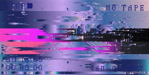 glitch camera effect. retro vhs background like in old 90s video tape rewind or no signal tv screen. vaporwave/ retrowave/ synthwave style vector illustration.