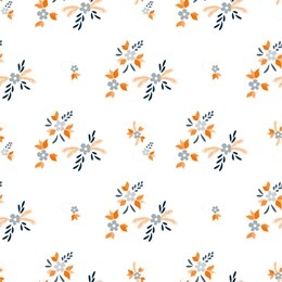 small flowers. seamless pattern with small simple flowers for, cloth, poster, brochure. bright, retro texture in, country style. colorful feminine ornament. background with small flowers.