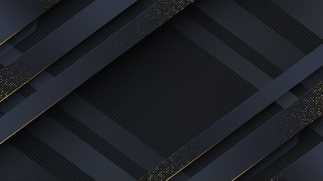 carbon luxury abstract background with black overlap layers. texture carbon with luxury golden glitters dots