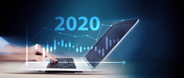 the concept of financial trading. stock market and exchange. in 2020