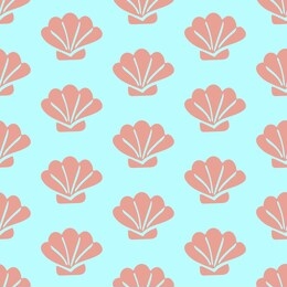 hand drawn seamless pattern with shell. vector illustration. eps 10