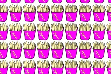 french fries seamless pattern, fast food vector art.