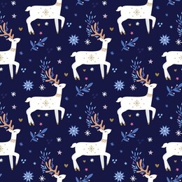 cute cartoon deer seamless pattern, nursery background.