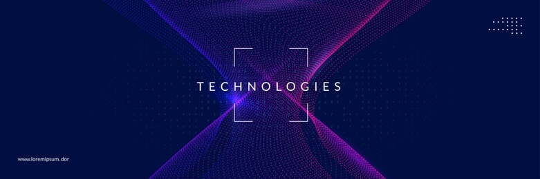 artificial intelligence tech background. digital technology, deep learning and big data concept. abstract visual for screen template. geometric artificial intelligence tech backdrop.