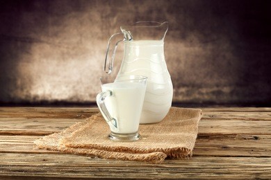 fresh milk on napkin 