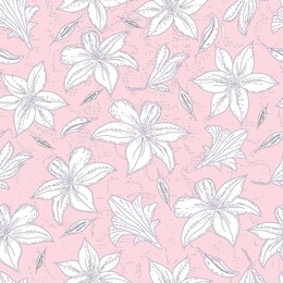 seamless pattern with lily flower on a  textured background. handmade. vector. print for bed linens, fabric, textiles, wallpaper, greeting cards, wrapping paper,gift box
