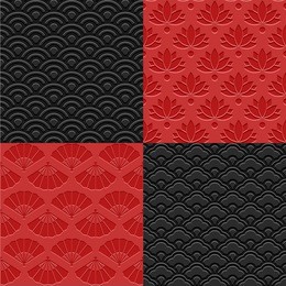 east asia seamless patterns - set 1
