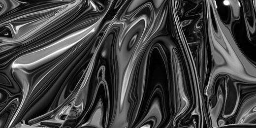 texture of dark wave metallic background. 3d rendering metallic fluid with reflection. metallic liquid surface for poster wallpaper and banner.