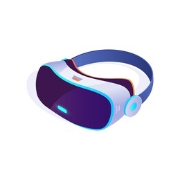 vr headset icon 3d isometric on white background,  virtual reality glasses, vr headset icon. vector illustration
