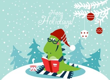 christmas and happy holidays vector card.