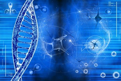 digital illustration of a neuron in colour background