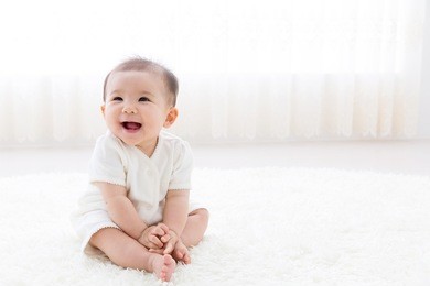 asian baby in the room