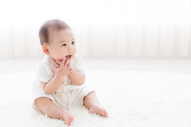 asian baby in the room