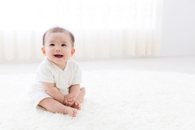 asian baby in the room