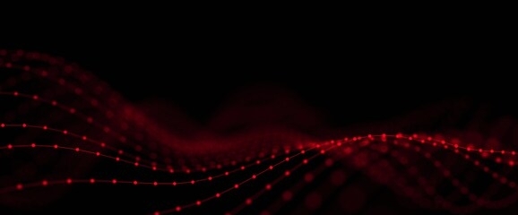 wave of dots and weave lines. abstract background. network connection structure.