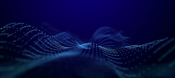 wave of dots and weave lines. abstract background. network connection structure.