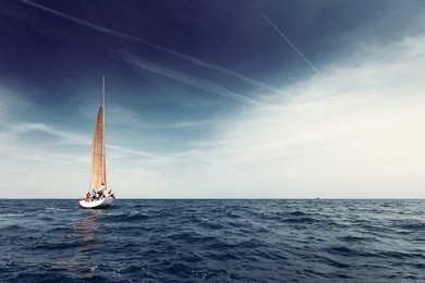 sailing ship yachts with white sails