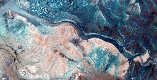 abstract photography of the deserts of africa from the air, aerial view of desert landscapes, abstract expressionism photo, contemporary photo art