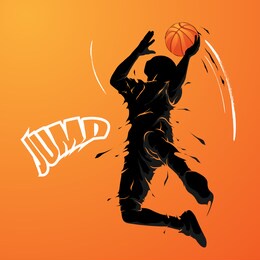 jump and shot basketball splash silhouette